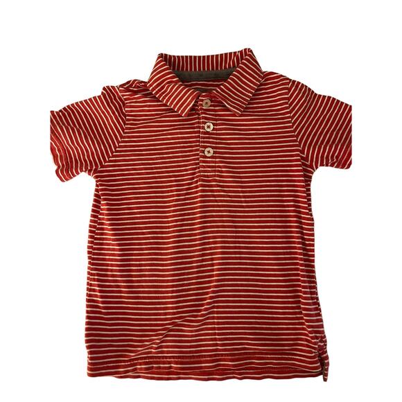 Mini Boden Red Stripe Polo Shirt size 4-5 - Picture 1 of 3